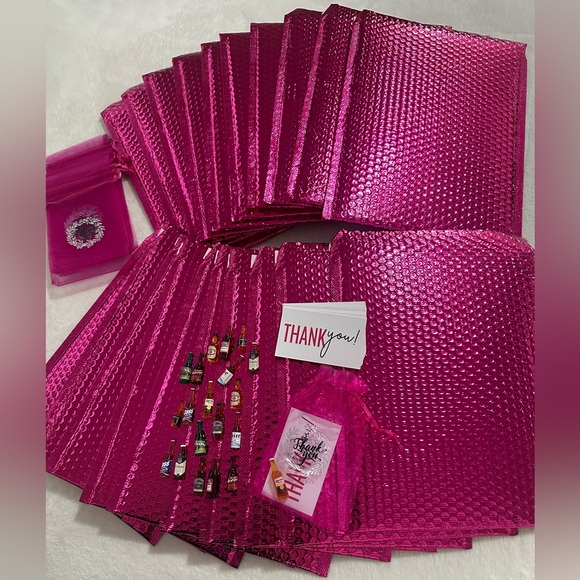 Other - Shannon & Felipe’s Boozed & Boujee Hot Pink Shiny Metallic Bubble Mailers Set